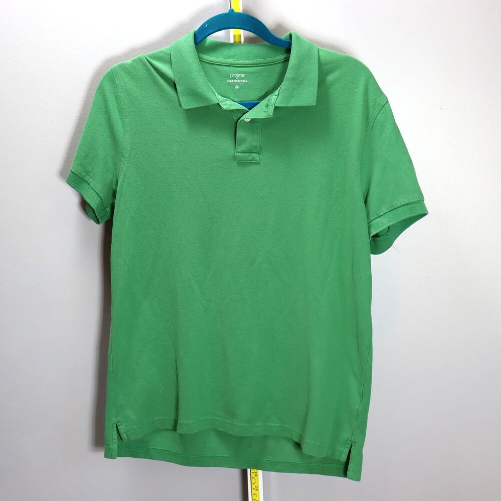 Vintage J.Crew Green Flex Piqué Polo Shirt Men’s Size M Classic Preppy‎